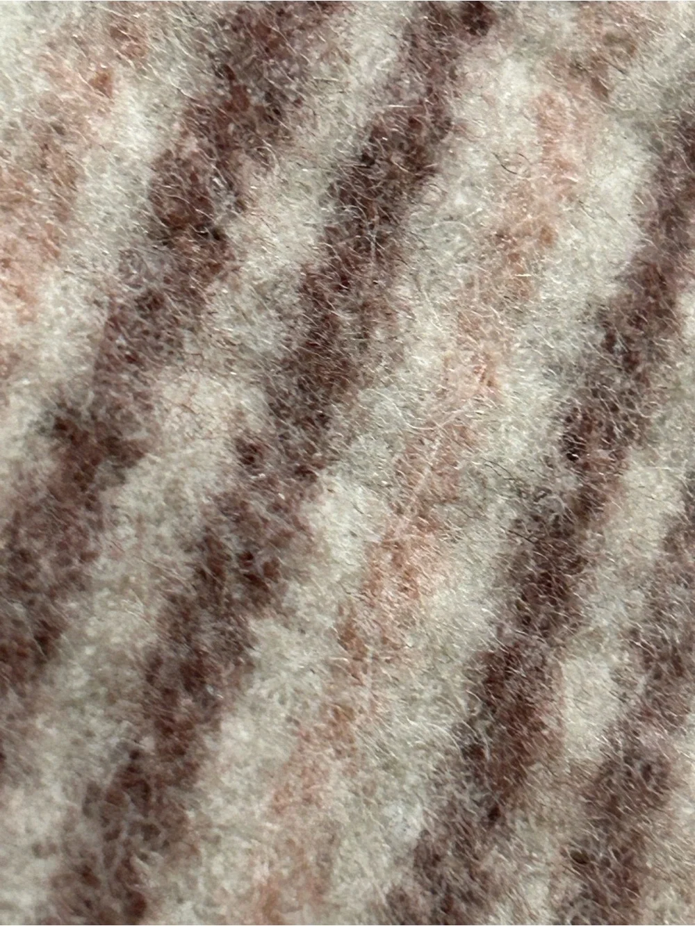 Pendleton Cream Blanket with Brown Stripe Accents 100% Wool